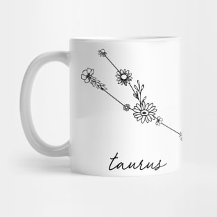 Taurus Zodiac Wildflower Constellation Mug